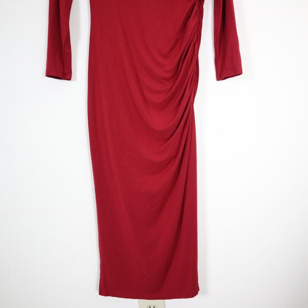Universal Standard Size 6/8 Simone Ruched Bamboo Jersey Maxi Dress Red - Picture 12 of 12